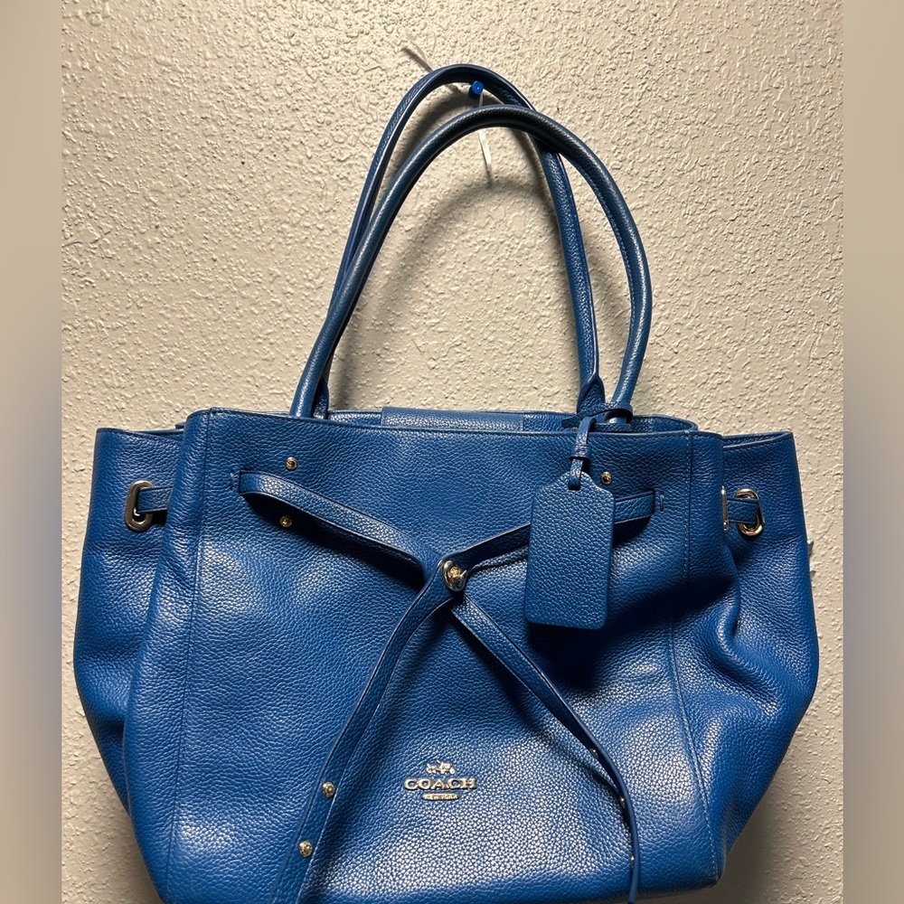 Coach Vibrant Blue Leather Tote